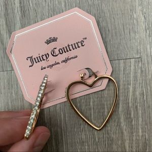 NWT Juicy Couture Gold Heart Hoop Earrings